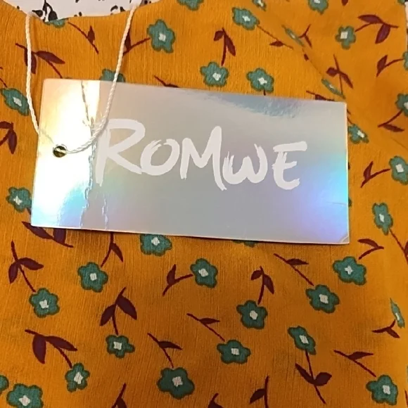 NWT ROMWE Women's Yellow Floral Camisole - Picture 2 of 8